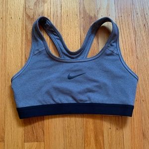 GRAY NIKE PRO DRI-FIT SPORTS BRA